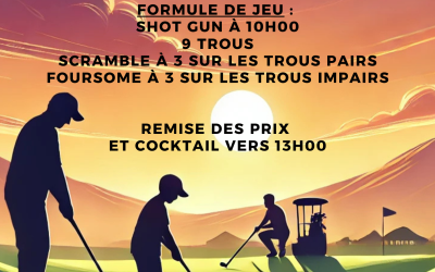Génération Golf le dimanche 29 mars 2026, inscrivez-vous (un junior, un adulte, un senior) !