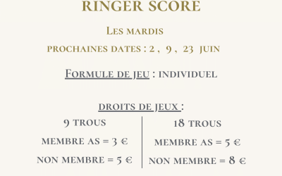 Ringer Score : les mardis de la performance au Golf de Cheverny en mai et juin 2026 !