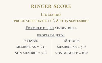 Ringer Score : les mardis de la performance au Golf de Cheverny, inscrivez-vous !