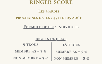 Ringer Score : les mardis de la performance au Golf de Cheverny, inscrivez-vous !