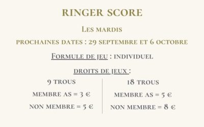 Ringer Score : les mardis de la performance au Golf de Cheverny, inscrivez-vous !